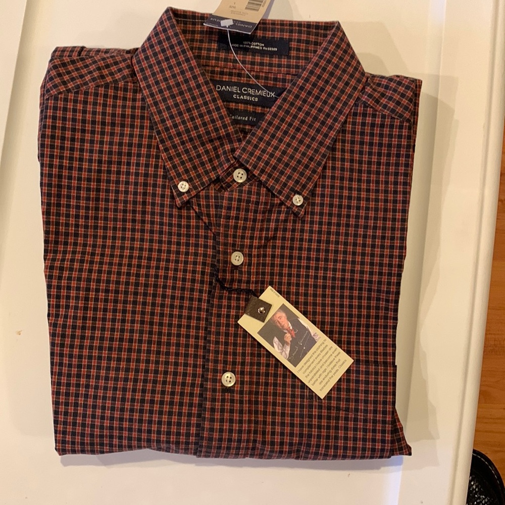 NWTS Daniel Cremieux Classics tailored fit mens L long sleeve cotton button down